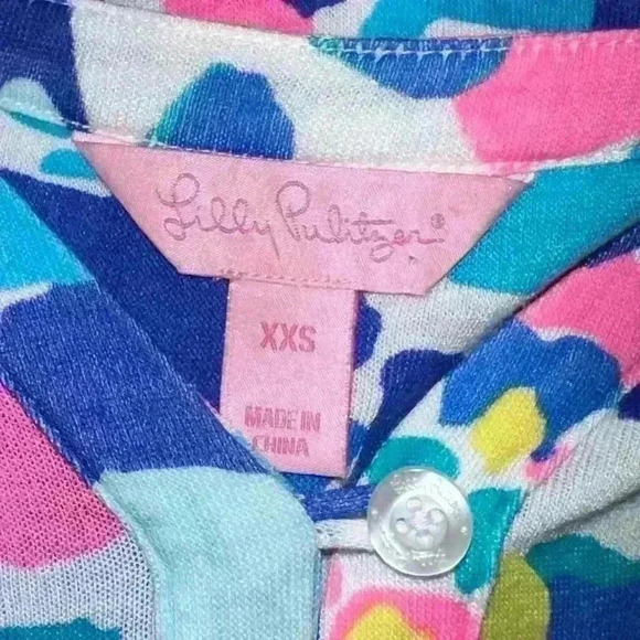 Lilly Pulitzer Lilias Tunic Multi Hit The Spot Long Sleeve Blouse SIZE XXS - Picture 5 of 10
